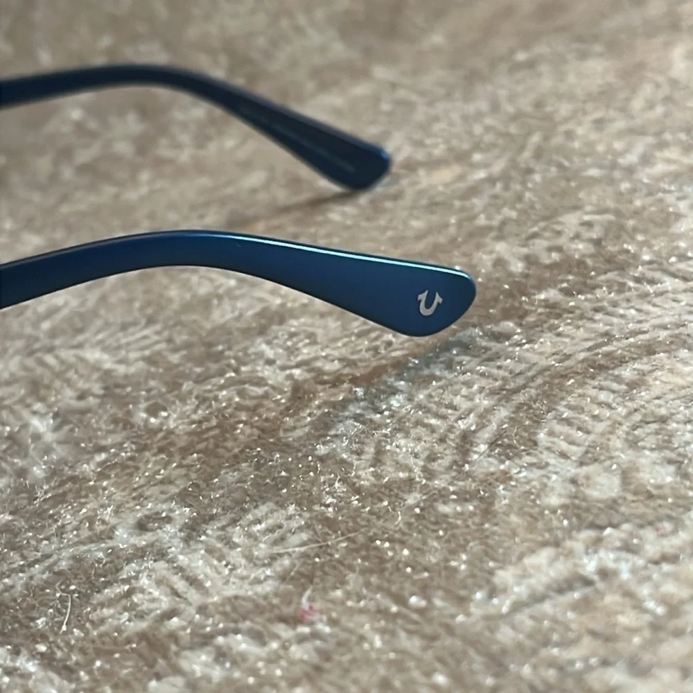 Brand New True Religion Clubmaster Classic Square Metal Sunglasses Blue Accent
